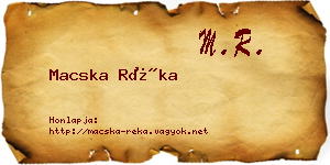 Macska Réka névjegykártya